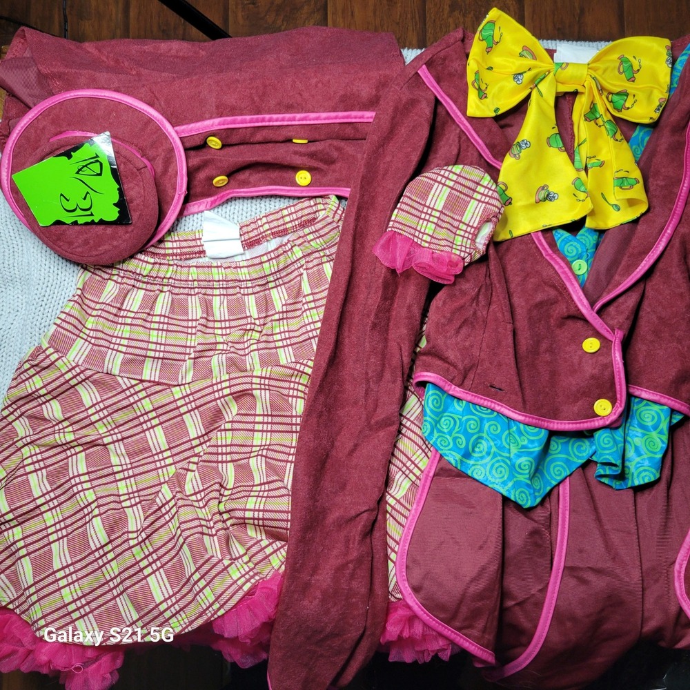 California Costumes Mad Hatter Tea Party Set Jacket Skirt Hat Bow Juniors 7-9